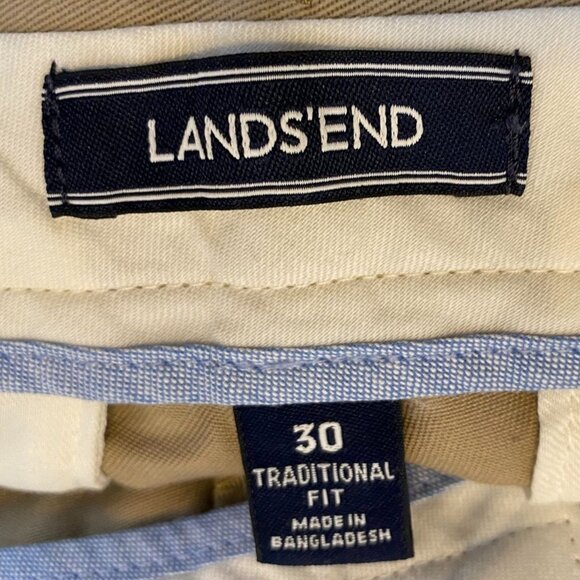 Lands End Men's Shorts Size 30 Khaki Chino Traditional Fit Fishing - Picture 7 of 10